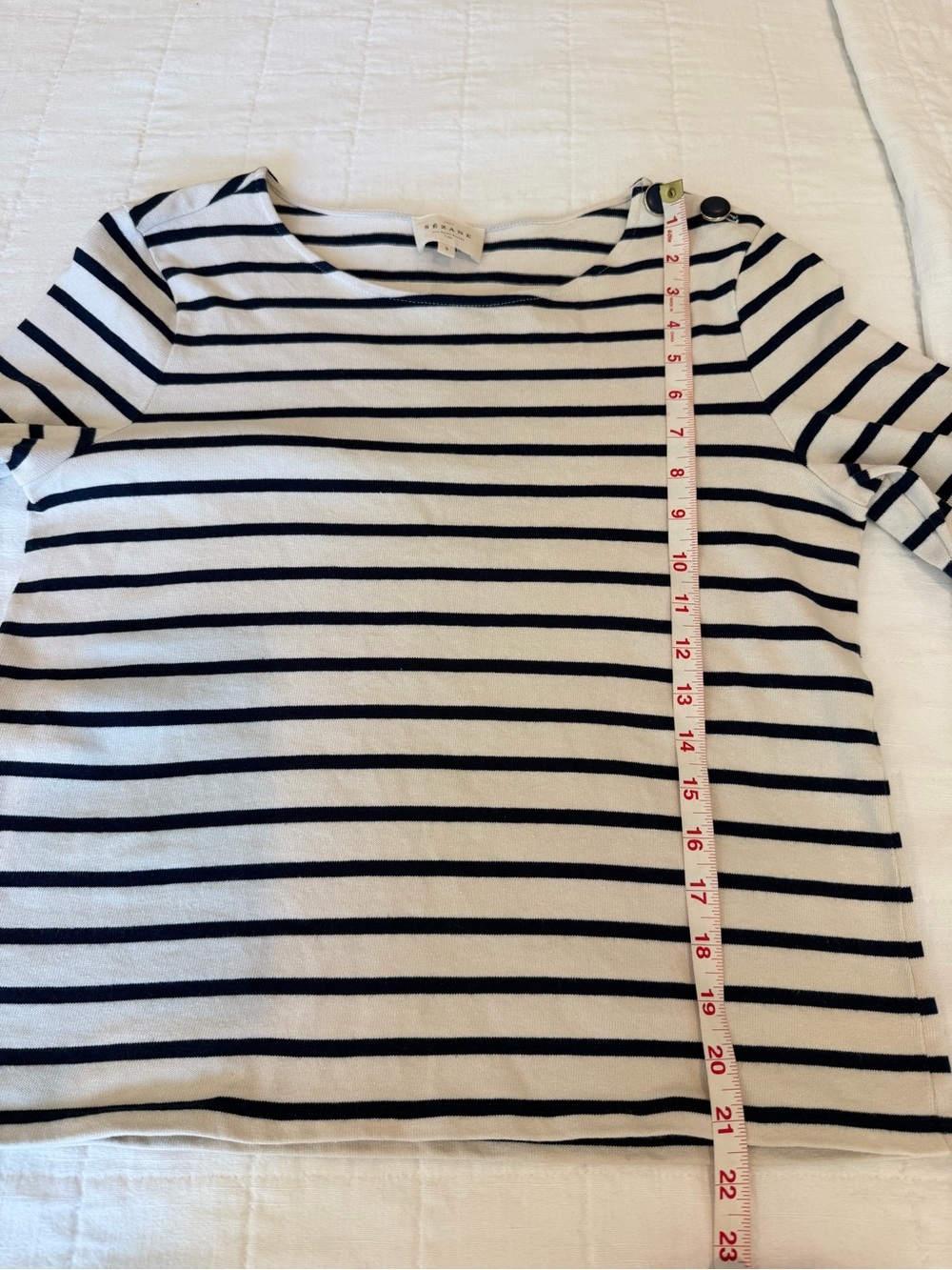 Sezane COLETTE MARINIÈRE Top in Ecru and Navy Stripes - Picture 9 of 10